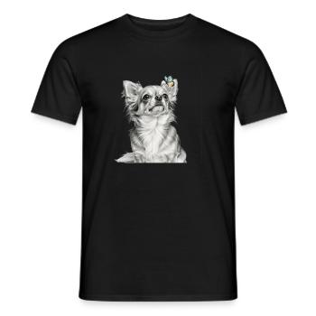 Chihuahua mit Schmetterling Hund Motiv - Männer T-Shirt - Schwarz - Vorne - AI Model Male 178 light (178cm)