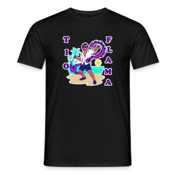 Saulo brasilianischer Feuerwehrheld Luxus-Sonnenuntergangsstrand - Männer T-Shirt - Schwarz - Vorne - AI Model Male 178 light (178cm)