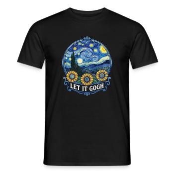 Let it Gogh Funny Vincent Van Gogh Starry Night - T-shirt homme - noir - Devant - AI Model Male 178 light (178cm)