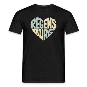 Regensburg Heart Design - Men's T-Shirt - black - Front - AI Model Male 178 light (178cm)
