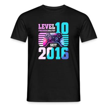 10. Geburtstag Junge Mädchen 2016 Gaming Level 10 - Männer T-Shirt - Schwarz - Vorne - AI Model Male 178 light (178cm)