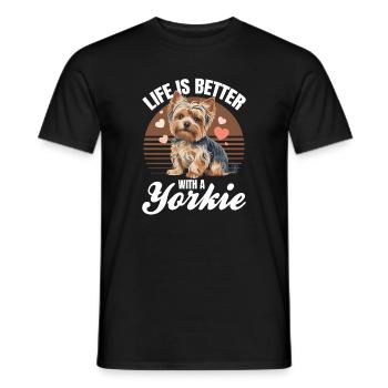 Yorkshire Terrier Yorkie Dog Breed - Men's T-Shirt - black - Front - AI Model Male 178 light (178cm)