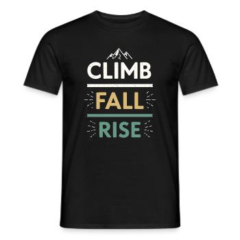 Climbs Falls Raises Mountain - Men's T-Shirt - black - Front - AI Model Male 178 light (178cm)