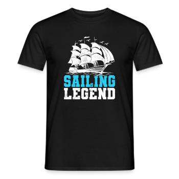 Sailing Legend Sailor Sail Captain - Men's T-Shirt - black - Front - AI Model Male 178 light (178cm)