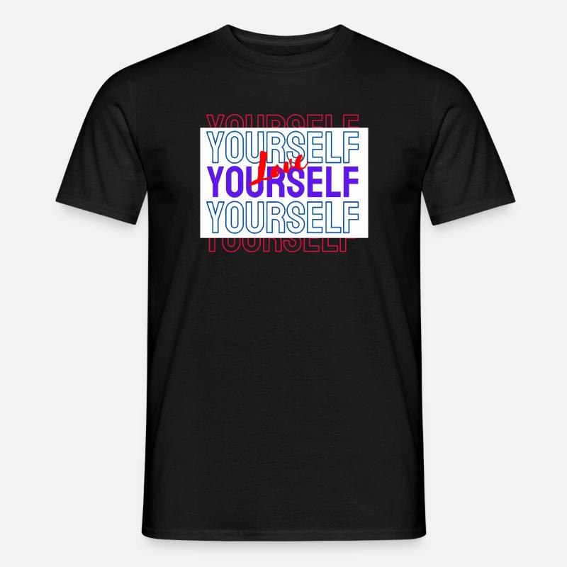 Love Yourself Pattern Love Yourself - Men’s T-shirt - black