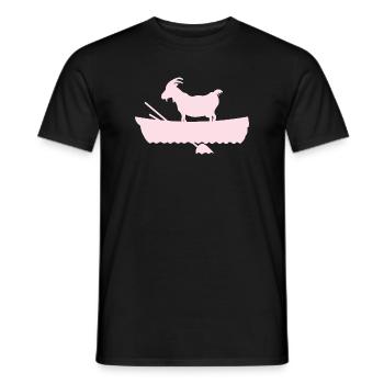 G.O.A.T. Chèvre en Rose Bateau - T-shirt homme - noir - Devant - AI Model Male 178 light (178cm)