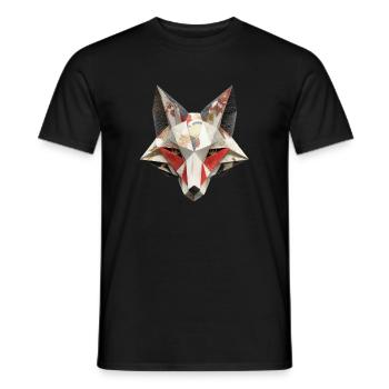 Japanische Kitsune Fuchsmaske Yokai Inari Origami  - Männer T-Shirt - Schwarz - Vorne - AI Model Male 178 light (178cm)
