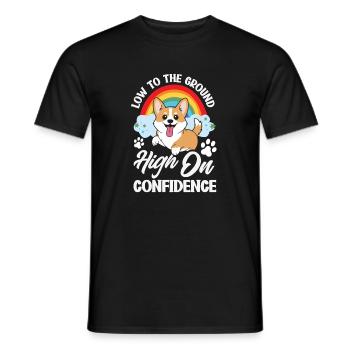 Short Legs, Tall Setting, Corgi - Men's T-Shirt - black - Front - AI Model Male 178 light (178cm)