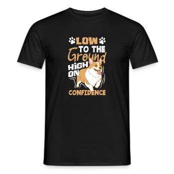 Short Legs, Tall Setting, Corgi - Men's T-Shirt - black - Front - AI Model Male 178 light (178cm)