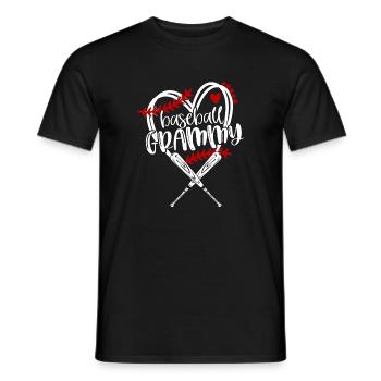 Baseball Grandma Heart Bat Graphic - Men's T-Shirt - black - Front - AI Model Male 178 light (178cm)