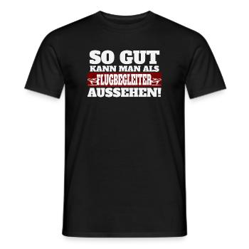 So gut kann man als flugbegleiter aussehen - Männer T-Shirt - Schwarz - Vorne - AI Model Male 178 light (178cm)