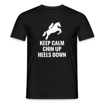 Bleib ruhig Kinn hoch, Absätze runter - Männer T-Shirt - Schwarz - Vorne - AI Model Male 178 light (178cm)