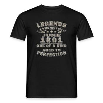 35. Geburtstag Geschenk Mann Oldtimer Juni 1991 - Männer T-Shirt - Schwarz - Vorne - AI Model Male 178 light (178cm)