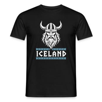 Island Wikinger Helm Nordisch Odin Design Motiv - Männer T-Shirt - Schwarz - Vorne - AI Model Male 178 light (178cm)