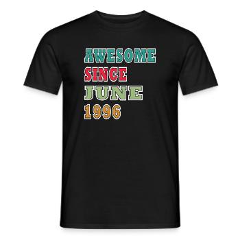 Bunte Retro Typo: Awesome Seit Juni 1996 - Männer T-Shirt - Schwarz - Vorne - AI Model Male 178 light (178cm)