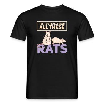Rat, house rat, rat owner, rat lover - Men's T-Shirt - black - Front - AI Model Male 178 light (178cm)