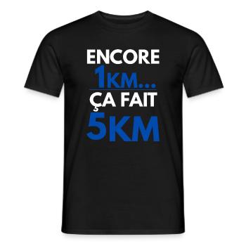 Encore 1km Ça Fait 5km Humour Running - T-shirt homme - noir - Devant - AI Model Male 178 light (178cm)