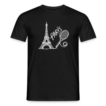 Paris Tennis Tournament Shirt, Retro Tennis Fashion - Men's T-Shirt - black - Front - AI Model Male 178 light (178cm)