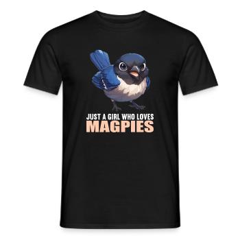 Magpies Magpie - Men's T-Shirt - black - Front - AI Model Male 178 light (178cm)