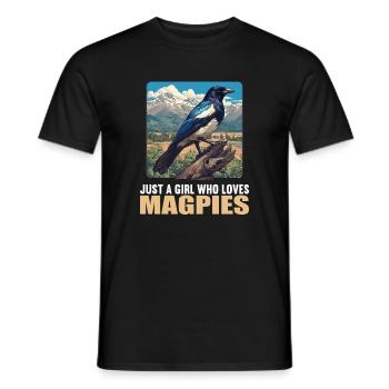 Magpies Magpie - Men's T-Shirt - black - Front - AI Model Male 178 light (178cm)
