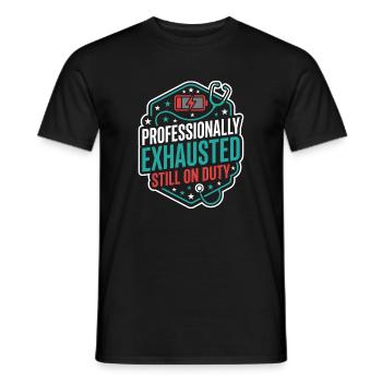 Night Shift Nurse, Tired - Men's T-Shirt - black - Front - AI Model Male 178 light (178cm)