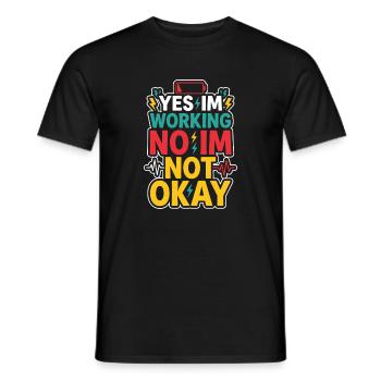 Night Shift Nurse, Tired - Men's T-Shirt - black - Front - AI Model Male 178 light (178cm)