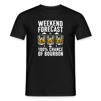 Weekend Forecast Bourbon Humor Design - Männer T-Shirt - Schwarz - Vorne - AI Model Male 178 light (178cm)