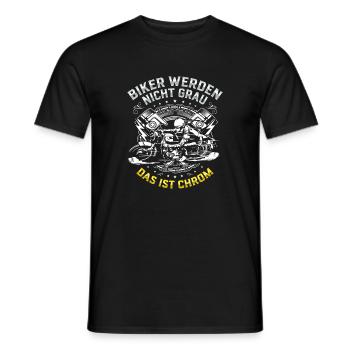 Biker werden nicht grau das ist Chrom Motorrad - Männer T-Shirt - Schwarz - Vorne - AI Model Male 178 light (178cm)