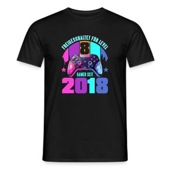 8e anniversaire, jeunes filles - T-shirt homme - noir - Devant - AI Model Male 178 light (178cm)