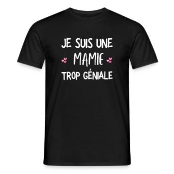 mamie géniale / cadeau humour mamie - T-shirt homme - noir - Devant - AI Model Male 178 light (178cm)