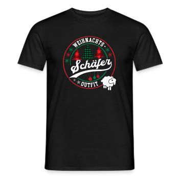 Schäfer Weihnachten Schäferei Schaf Hirte Tierwirt - Männer T-Shirt - Schwarz - Vorne - AI Model Male 178 light (178cm)