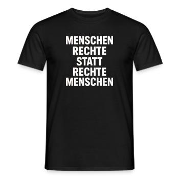 Menschenrechte Statt Rechte Menschen Protest - Männer T-Shirt - Schwarz - Vorne - AI Model Male 178 light (178cm)