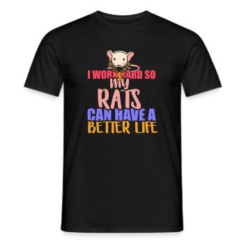 Rat, house rat, rat owner, rat lover - Men's T-Shirt - black - Front - AI Model Male 178 light (178cm)
