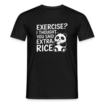 Panda calls for extra rice - Men's T-Shirt - black - Front - AI Model Male 178 light (178cm)