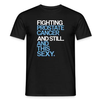 Lutter contre le cancer de la prostate – Sexy & Strong - T-shirt homme - noir - Devant - AI Model Male 178 light (178cm)
