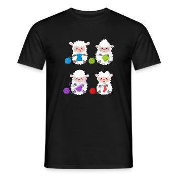 Lambs Knit Yarn Pals - Männer T-Shirt - Schwarz - Vorne - AI Model Male 178 light (178cm)