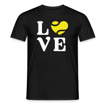 Tennis Love - Men's T-Shirt - black - Front - AI Model Male 178 light (178cm)