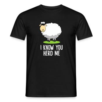 Ich weiß, du hütest mich Schafe Wortspiel - Männer T-Shirt - Schwarz - Vorne - AI Model Male 178 light (178cm)