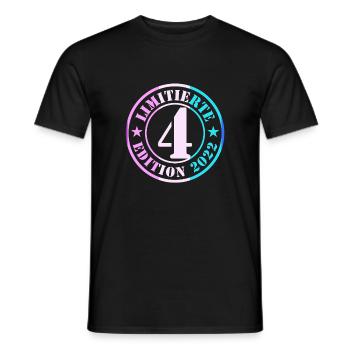 4e anniversaire, jeunes filles - T-shirt homme - noir - Devant - AI Model Male 178 light (178cm)