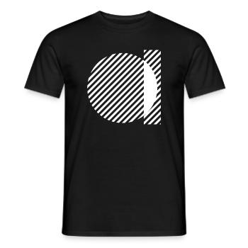 Geometrische Streifenkreise monochromes Muster - Männer T-Shirt - Schwarz - Vorne - AI Model Male 178 light (178cm)