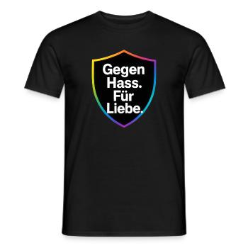 Gegen Hass Für Liebe Schild Design - Männer T-Shirt - Schwarz - Vorne - AI Model Male 178 light (178cm)