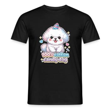 Cotton Candy Dog - cute Bichon Frisé dog Design - Männer T-Shirt - Schwarz - Vorne - AI Model Male 178 light (178cm)