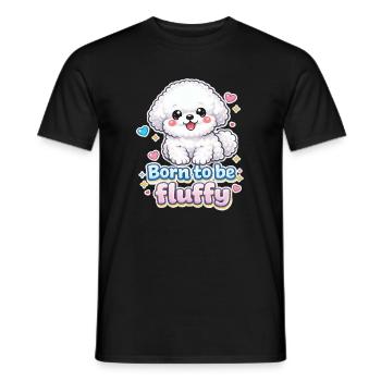 Born to be Fluffy -  niedliches Hunde Design - Männer T-Shirt - Schwarz - Vorne - AI Model Male 178 light (178cm)