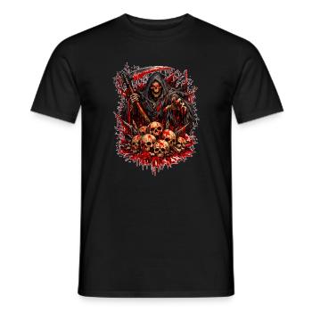 Grim Reaper with Skull Mountain - Men's T-Shirt - black - Front - AI Model Male 178 light (178cm)