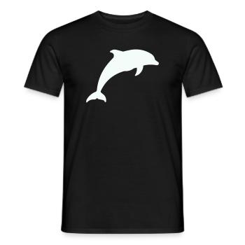 Glowing Dolphin Silhouette - Men's T-Shirt - black - Front - AI Model Male 178 light (178cm)