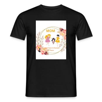 Mom Pure Love Floral Circle - Men's T-Shirt - black - Front - AI Model Male 178 light (178cm)