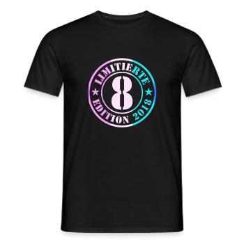 8e anniversaire, jeunes filles - T-shirt homme - noir - Devant - AI Model Male 178 light (178cm)