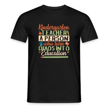 Chaos des enseignants de maternelle vers l’éducation Maternelle - T-shirt homme - noir - Devant - AI Model Male 178 light (178cm)