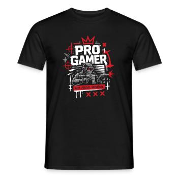 No Luck Just Skill Gamer - Men's T-Shirt - black - Front - AI Model Male 178 light (178cm)