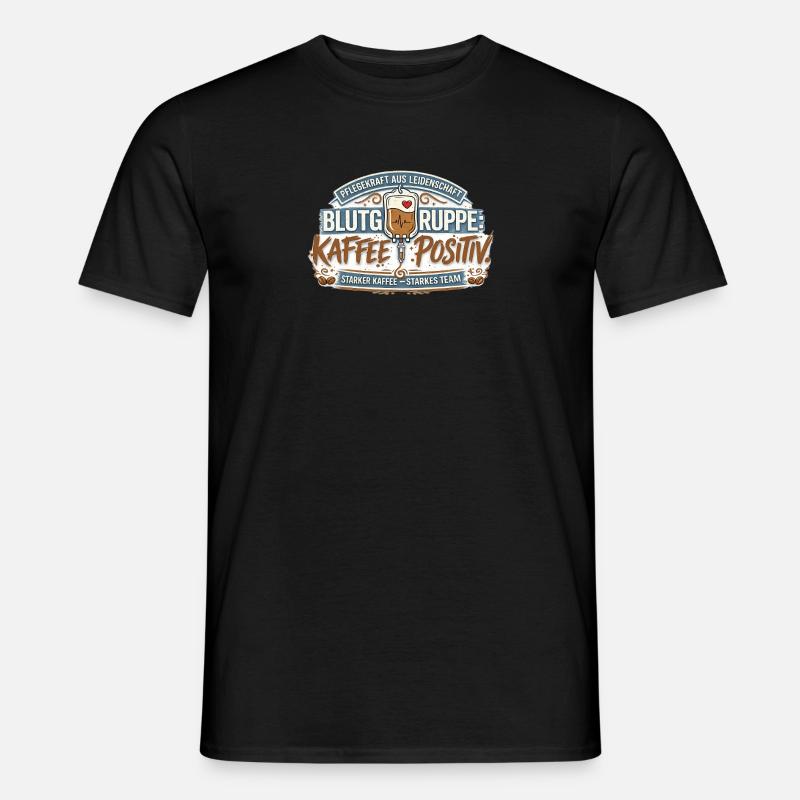 Blutgruppe Kafee Positiv  - Männer T-Shirt - Schwarz